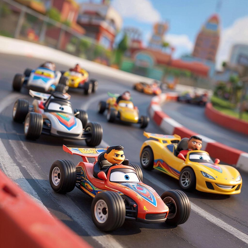 Modalità multiplayer con più auto RC che gareggiano contemporaneamente in pista condivisa con classifica in tempo reale